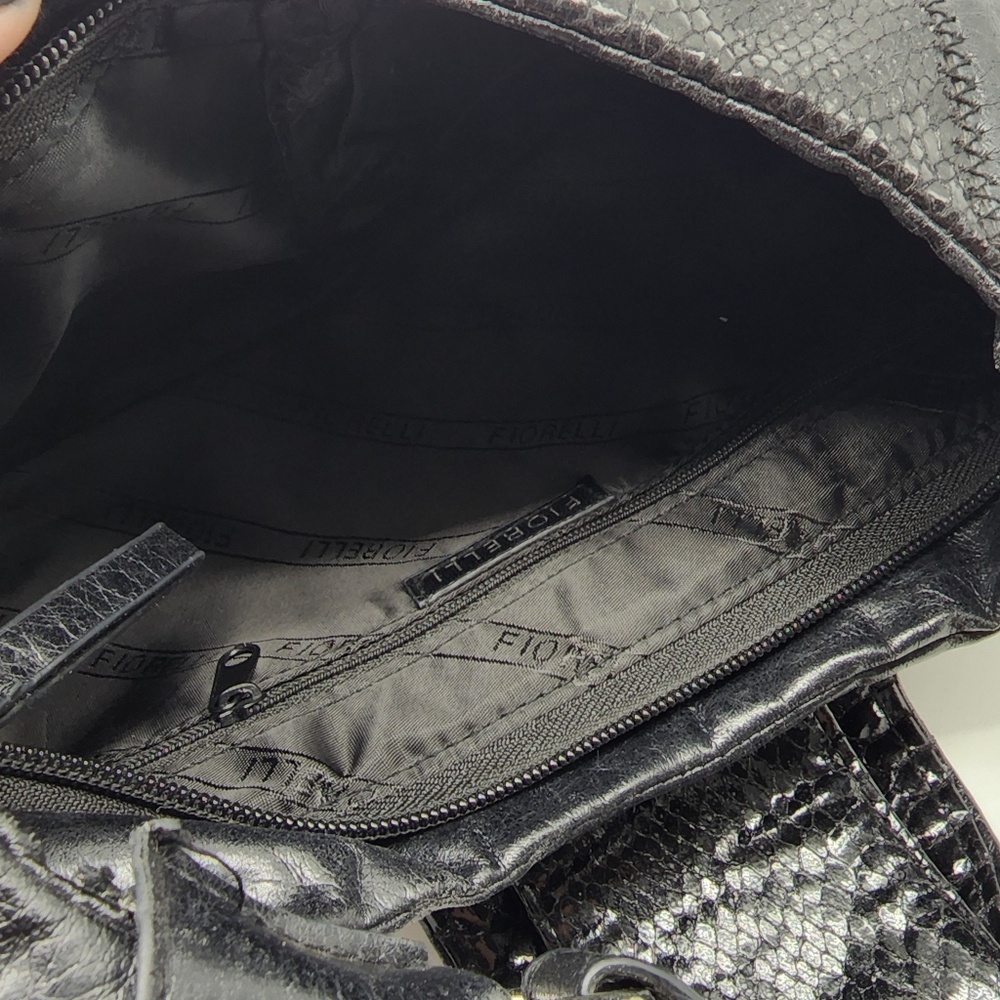 Vintage Fiorelli Black Y2K Patchwork Vinyl Shoulder Bag - Picture 10 of 16